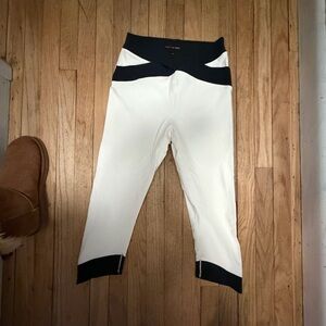 Calia Ivory and Black Crop Leggings